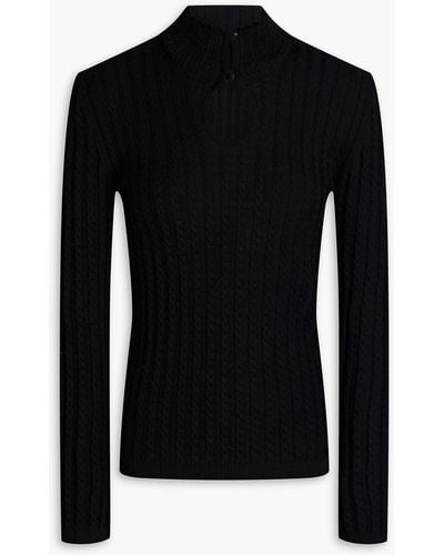 Vivetta Cable-knit Wool-blend Jumper - Black