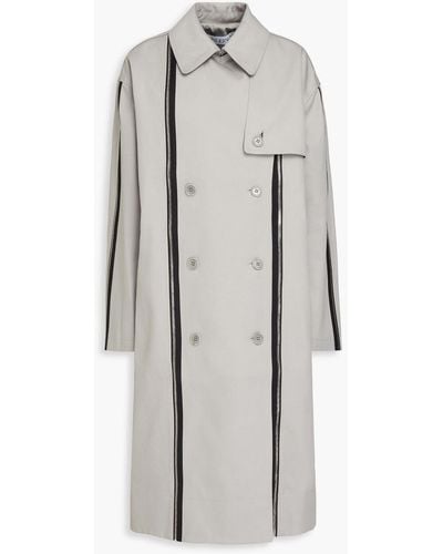 JW Anderson Double-breasted Cotton-gabardine Trench Coat - Grey