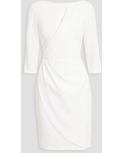 Black Halo Calandra Wrap-effect Crepe Dress - White
