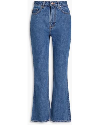 Ganni Hoch sitzende bootcut-jeans - Blau