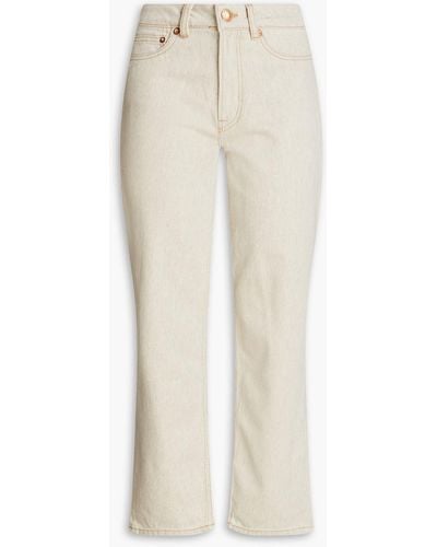 Samsøe & Samsøe Marianne Cropped High-rise Straight-leg Jeans - White