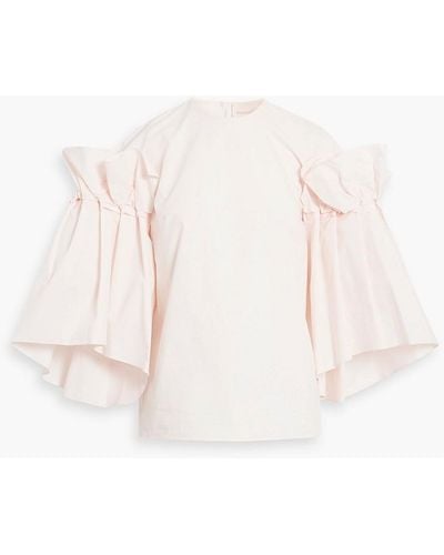 ROKSANDA Ruffled Cotton-poplin Top - Pink