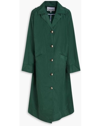 Ganni Shell Raincoat - Green