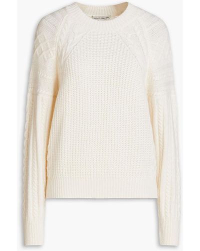 Autumn Cashmere Pullover aus kaschmir mit zopfstrickmuster - Weiß