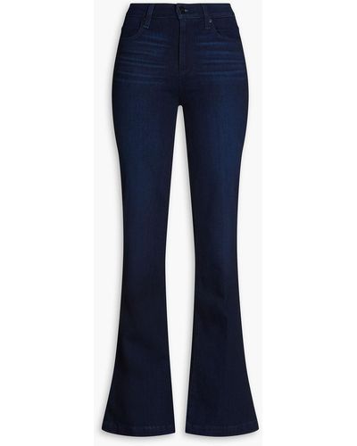 PAIGE Faded High-rise Flared Jeans - Blue