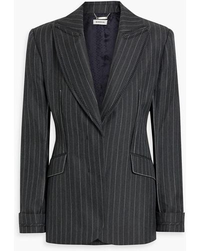 Jonathan Simkhai Gamela Pinstriped Wool-blend Twill Blazer - Black
