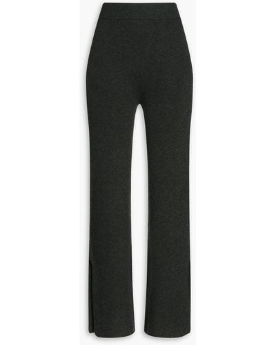 Le Ore Lodi Mélange Knitted Bootcut Pants - Black