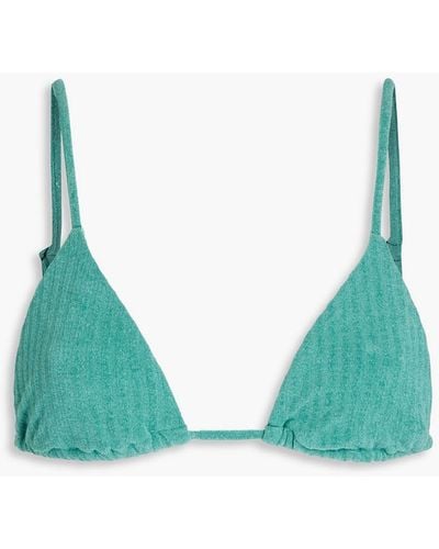 Onia Alexa Ribbed Triangle Bikini Top - Green