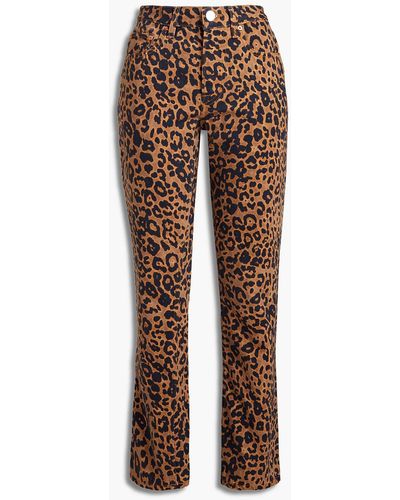 Vetements Halbhohe jeans mit schmalem bein und leopardenprint - Mehrfarbig