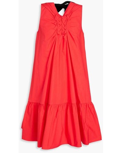 ROKSANDA Woven Cotton-poplin Mini Dress - Red