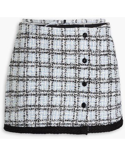 Maje Belted Tweed Mini Skirt - Grey