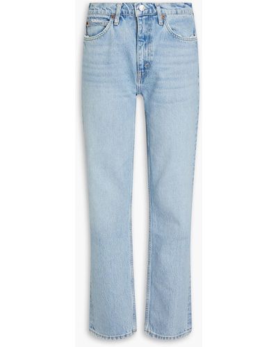 RE/DONE Distressed Mid-rise Straight-leg Jeans - Blue