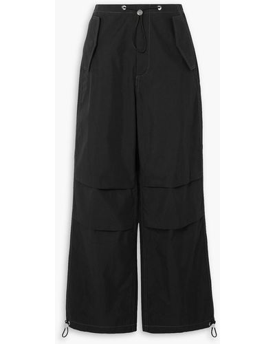 Dion Lee toggle Parachute Cotton-blend Gabardine Straight-leg Cargo Trousers - Black