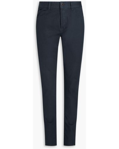 James Perse Slim-fit Cotton-blend Twill Trousers - Blue
