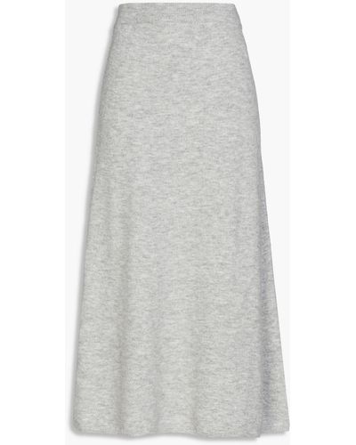Nanushka Razi Brushed Mélange Knitted Midi Skirt - Grey
