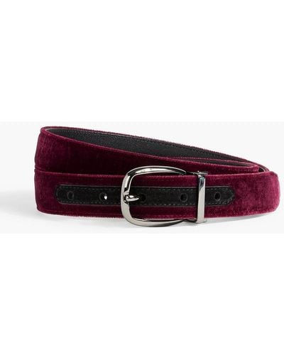 Dolce & Gabbana Velvet And Leather Belt - Red