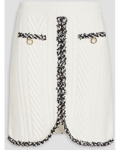 Rebecca Vallance Demi Cable-knit Cotton Mini Skirt - White