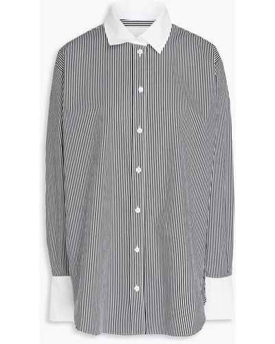 FRAME Striped Cotton-poplin Shirt - Grey