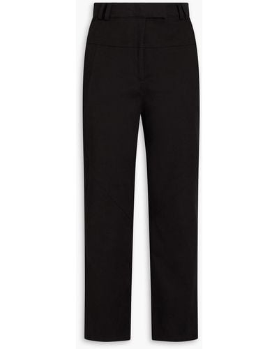 IRO Cropped Stretch-cotton Gabardine Slim-leg Trousers - Black