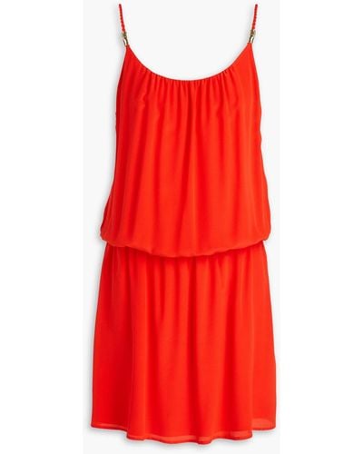 Heidi Klein Silk Crepe De Chine Mini Dress - Red