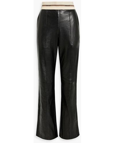 Helmut Lang Leather Bootcut Pants - Black