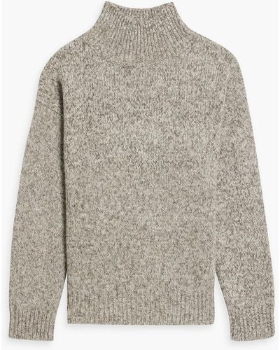 Iris & Ink Charlie Merino Wool And Alpaca-blend Turtleneck Sweater - Natural