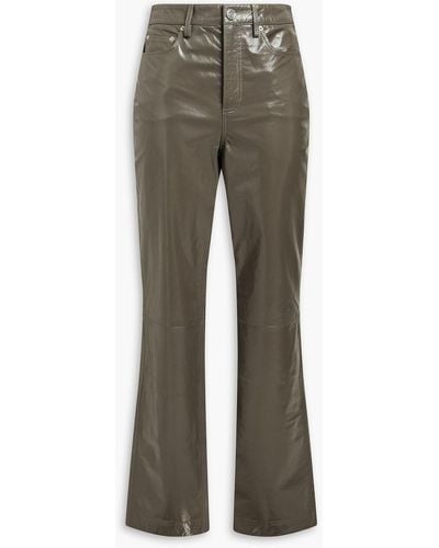 REMAIN Birger Christensen Lynn Leather Straight-leg Trousers - Grey
