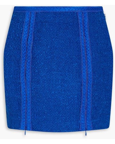ROTATE BIRGER CHRISTENSEN Lina Zip-detailed Bouclé-tweed Mini Skirt - Blue