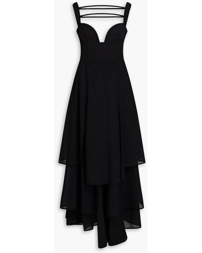 A.W.A.K.E. MODE Layered Wool-blend Midi Dress - Black