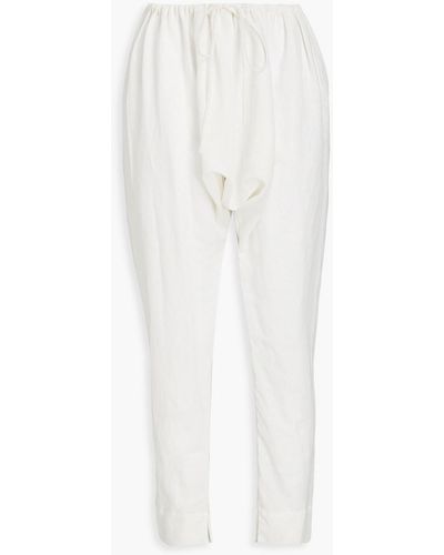 Fil De Vie Marrakech Linen Tapered Trousers - White