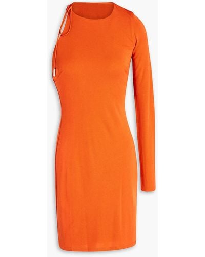 Halston Kayleigh Cutout Jersey Mini Dress - Orange