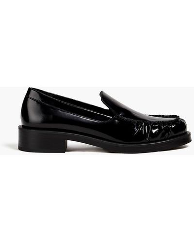 Stuart Weitzman Grayson Patent-leather Loafers - Black