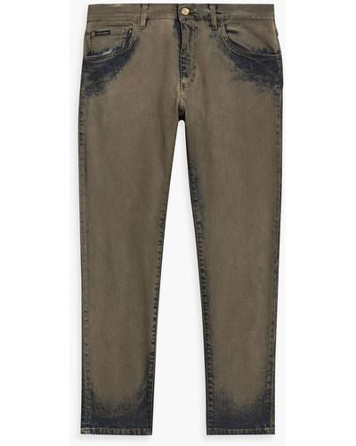 Dolce & Gabbana Slim-fit Coated Denim Jeans - Green