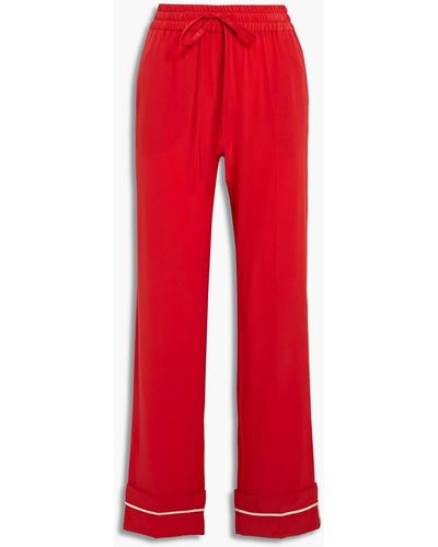 RED Valentino Silk-crepe Straight-leg Trousers - Red