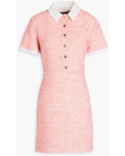 Maje Bouclé-tweed Mini Dress - Pink