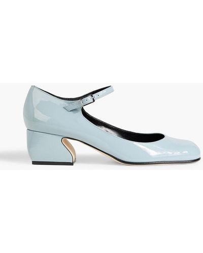 Sergio Rossi Patent-leather Mary Jane Pumps - Blue
