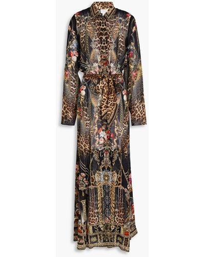 Camilla Embellished Printed Silk-chiffon Maxi Dress - Black