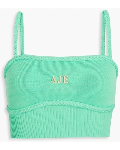 Aje. Ream Embellished Knitted Top - Green