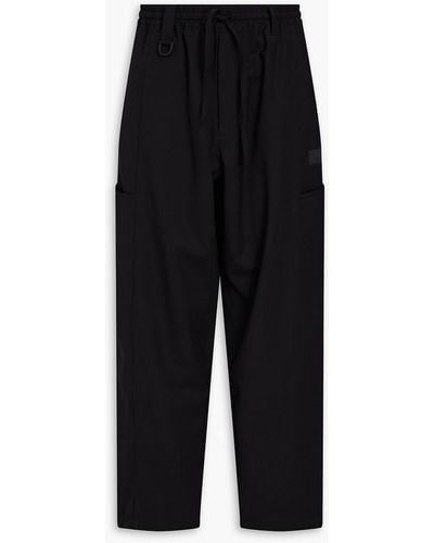 Y-3 Wool-blend Twill Cargo Trousers - Black