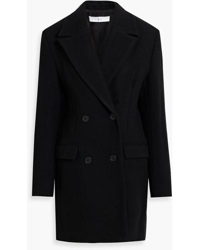 IRO Ignace Double-breasted Wool-blend Flannel Coat - Black