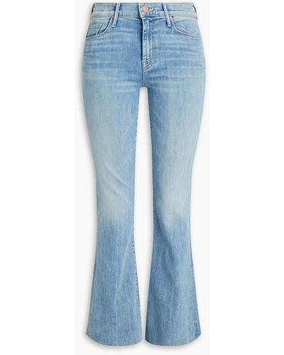 Mother Faded Mid-rise Flared Jeans - Blue