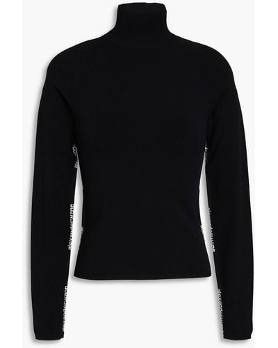 T By Alexander Wang Stretch-knit Turtleneck Sweater - Black