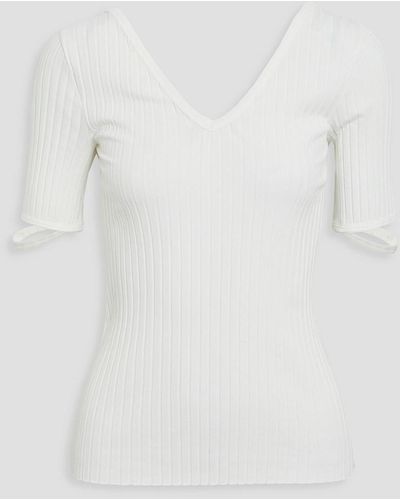 Helmut Lang Ribbed Pima Cotton-jersey Top - White