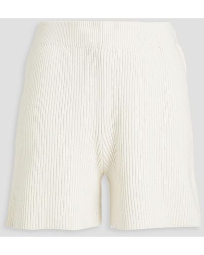 JOSEPH Ribbed Silk-blend Shorts - White