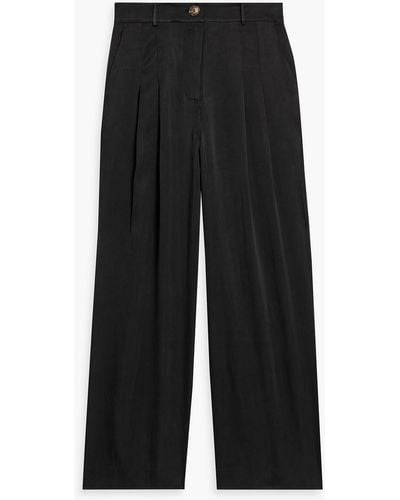 NAADAM Washed Cupro-blend Wide-leg Trousers - Black