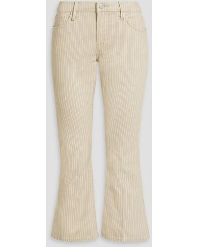 FRAME Le Crop Mini Boot Striped Mid-rise Bootcut Jeans - Natural