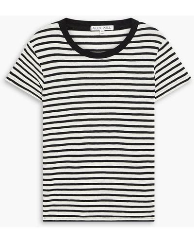 Alex Mill Prospect Striped Linen-blend Jersey T-shirt - Black