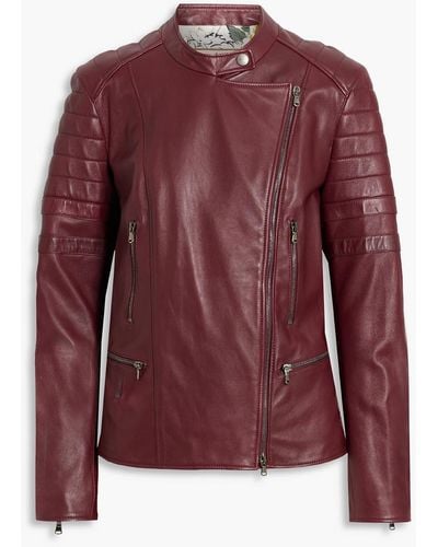 Etro Quilted Leather Biker Jacket - Red