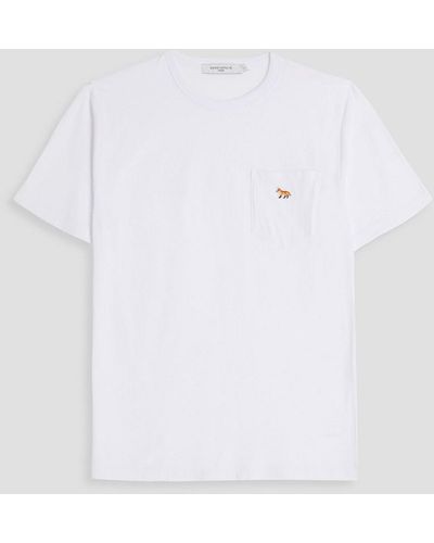 Maison Kitsuné Appliquéd Cotton-jersey T-shirt - White