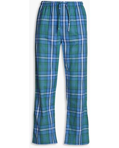 Derek Rose Checked Cotton-twill Pyjama Pants - Blue
